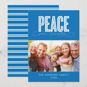 TARJETA FESTIVA NAVIDADES DE FOTOS DE LA FAMILIA PEACE ON EARTH