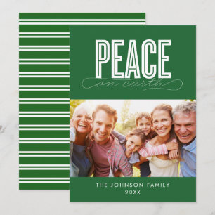 TARJETA FESTIVA NAVIDADES DE FOTOS DE LA FAMILIA PEACE ON EARTH