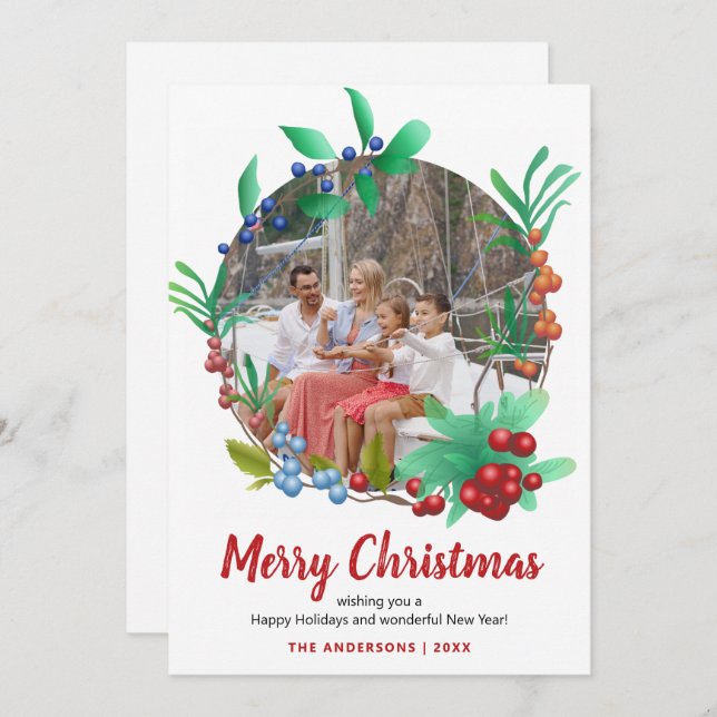 Tarjeta Festiva Navidades de fotos de la guerra de invierno de Ber (Anverso / Reverso)