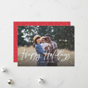 Tarjeta Festiva Navidades de fotos de la nieve del guión de navida