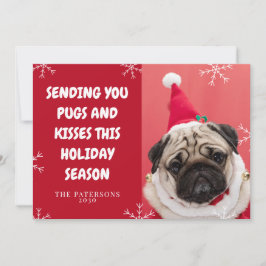 Tarjeta Festiva Navidades de fotos de los Mascotas de pug Dog