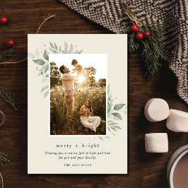 Tarjeta Festiva Navidades de fotos de merry Bright en invierno