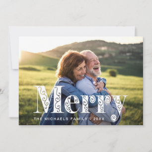Tarjeta Festiva Navidades de fotos de Morerry Golden Yellow Swirls