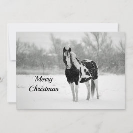 Tarjeta Festiva Navidades de fotos de nieve blanco y negro de caba