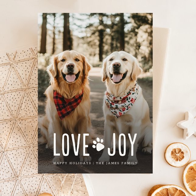 Tarjeta Festiva Navidades de fotos de perros adornos de alegría (Subido por el creador)