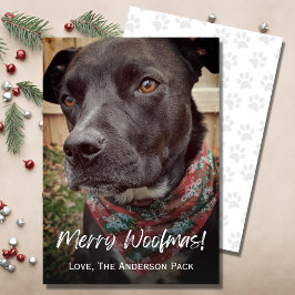 Tarjeta Festiva Navidades de fotos de perros adornos de merry Woof
