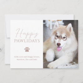 Tarjeta Festiva Navidades de fotos de perros de Happy Pawlidays