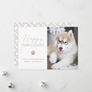 Tarjeta Festiva Navidades de fotos de perros de Happy Pawlidays