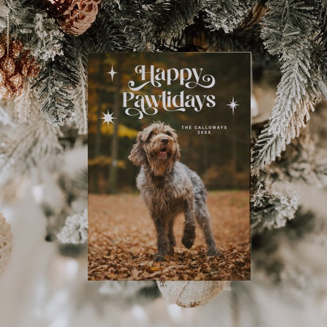 Tarjeta Festiva Navidades de fotos de perros de Happy Pawlidays (Subido por el creador)