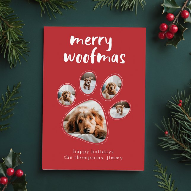 Tarjeta Festiva Navidades de fotos de perros Mascotas de Merry Woo (Subido por el creador)