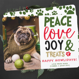 Tarjeta Festiva Navidades de fotos de perros personalizados Imagen