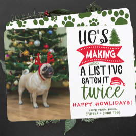Tarjeta Festiva Navidades de fotos de perros personalizados Person