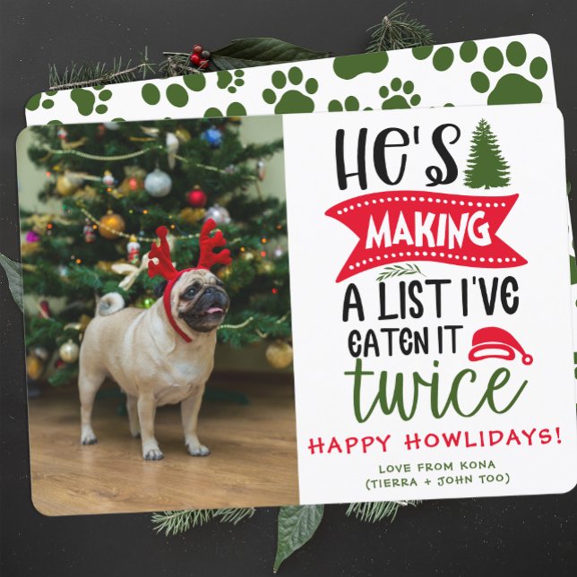Tarjeta Festiva Navidades de fotos de perros personalizados Person (Subido por el creador)