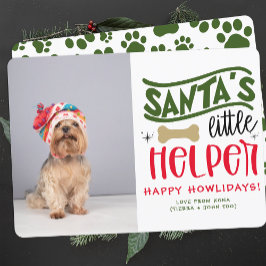 Tarjeta Festiva Navidades de fotos de perros personalizados Person