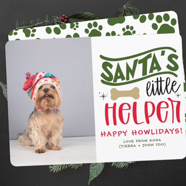 Tarjeta Festiva Navidades de fotos de perros personalizados Person (Subido por el creador)