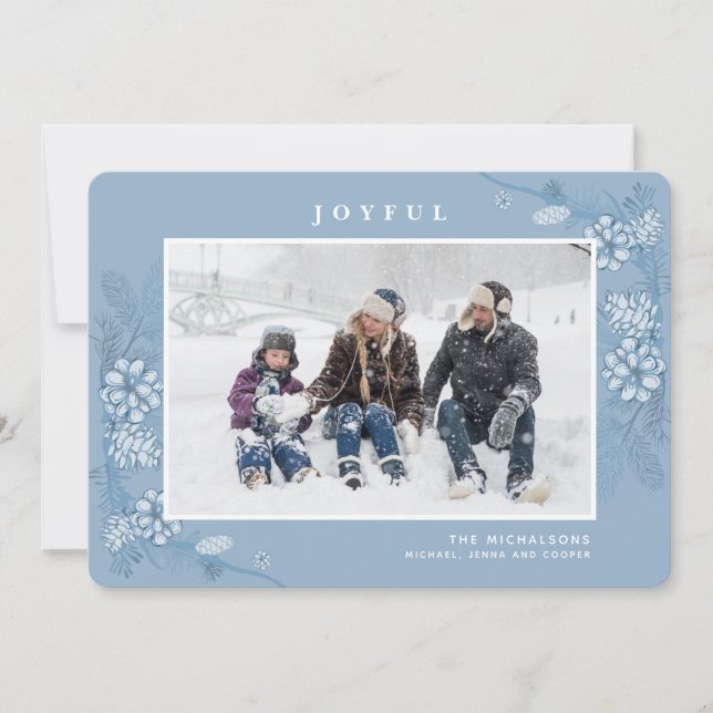 Tarjeta Festiva NAVIDADES DE FOTOS DE VACACIONES | Blues de Woodla (Anverso)