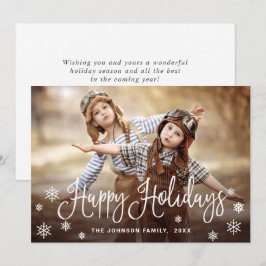 Tarjeta Festiva Navidades de fotos de vacaciones felices y moderna