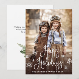 Tarjeta Festiva Navidades de fotos de vacaciones felices y moderna