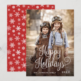 Tarjeta Festiva Navidades de fotos de vacaciones felices y moderna