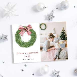 Tarjeta Festiva Navidades de fotos de Wreath de Winter Pine Wreath