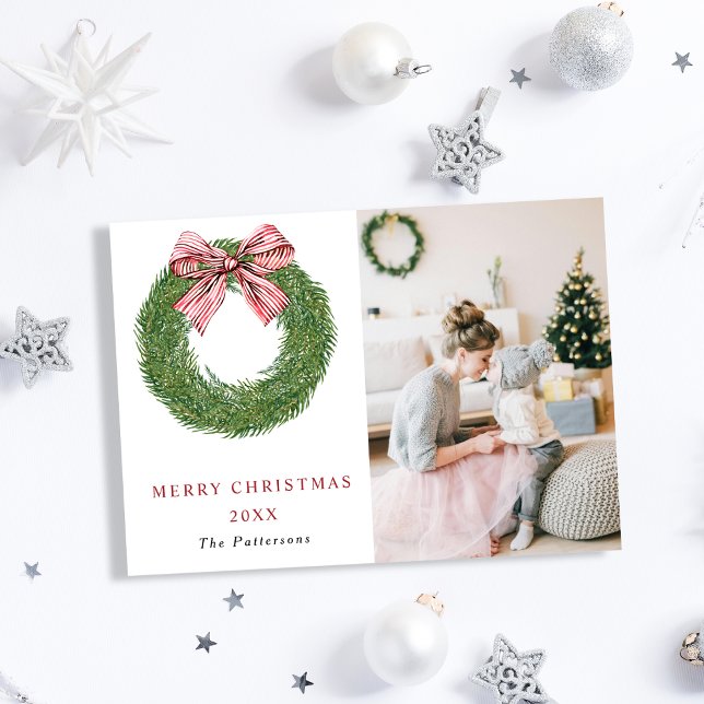 Tarjeta Festiva Navidades de fotos de Wreath de Winter Pine Wreath (Subido por el creador)