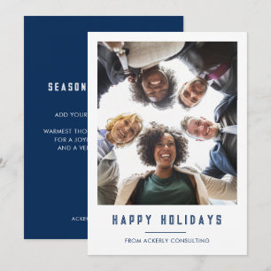 Tarjeta Festiva Navidades de fotos del equipo de negocios Happy Ho