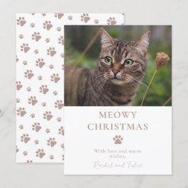 Tarjeta Festiva Navidades de fotos del gato personalizado