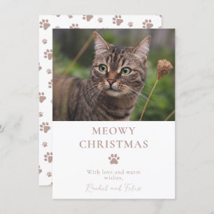 Tarjeta Festiva Navidades de fotos del gato personalizado