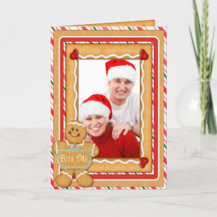 Tarjeta Festiva Navidades de fotos dobladas divertidas del hombre 