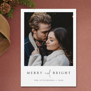 Tarjeta Festiva Navidades de fotos elegantes simples y brillantes