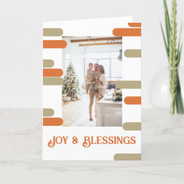 Tarjeta Festiva Navidades de fotos en bloques modernos personaliza