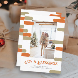 Tarjeta Festiva Navidades de fotos en bloques modernos personaliza