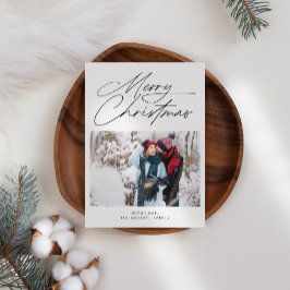 Tarjeta Festiva Navidades de fotos familiares de estilo boho moder