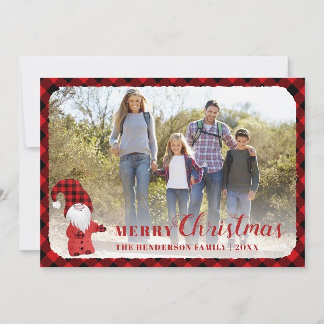 Tarjeta Festiva Navidades de fotos familiares personalizados de es (Anverso)