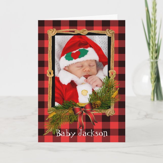 Tarjeta Festiva Navidades de fotos personalizados añaden su diseño (Anverso)