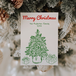 Tarjeta Festiva Navidades de fotos presentes en el árbol de cintas