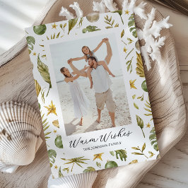 Tarjeta Festiva Navidades de fotos tropicales de Mele Kalikimaka