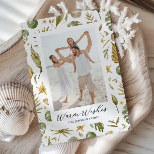 Tarjeta Festiva Navidades de fotos tropicales de Mele Kalikimaka