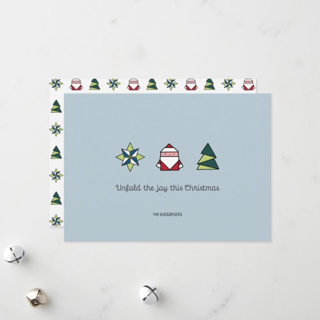 Tarjeta Festiva Navidades de Frost Origami (Anverso/Reverso In Situ)