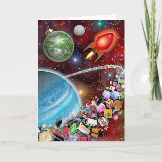 Tarjeta Festiva Navidades de fuera de este mundo (Anverso)