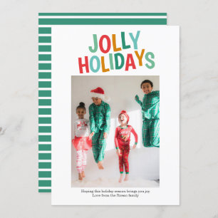 Tarjeta Festiva Navidades de Fun Photo Jolly Holidays personalizad