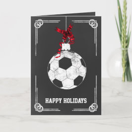 Tarjeta Festiva navidades de fútbol de pizarra