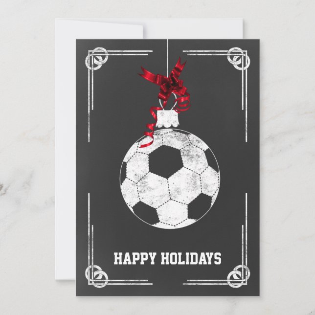 Tarjeta Festiva navidades de fútbol de pizarra (Anverso)