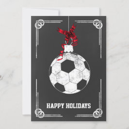 Tarjeta Festiva navidades de fútbol de pizarra