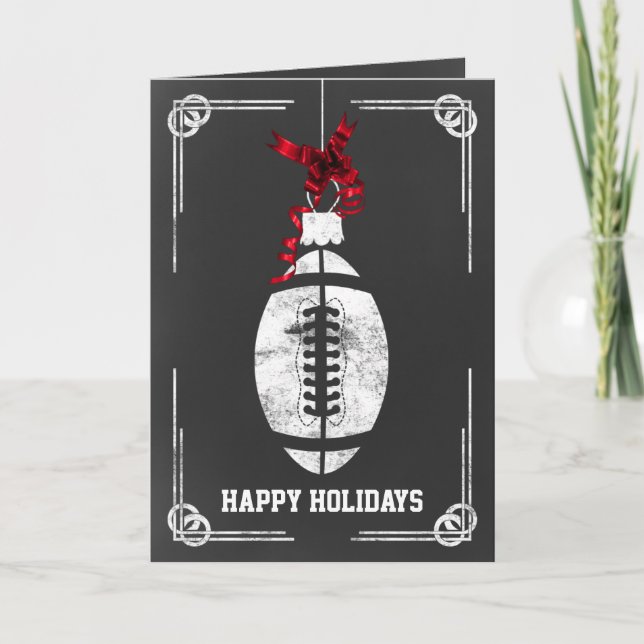 Tarjeta Festiva navidades de fútbol de pizarra (Anverso)