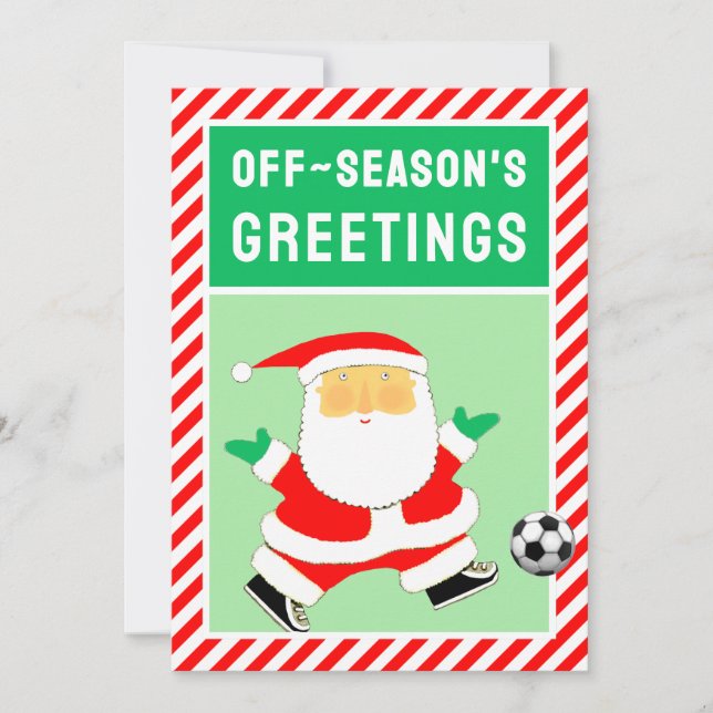 Tarjeta Festiva Navidades de fútbol divertidos (Anverso)