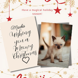Tarjeta Festiva Navidades de gato de Siamés