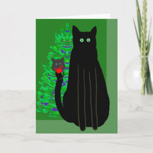 Tarjeta Festiva Navidades de gato y ratón