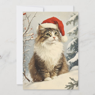 Tarjeta Festiva Navidades de gatos forestales de Noruega