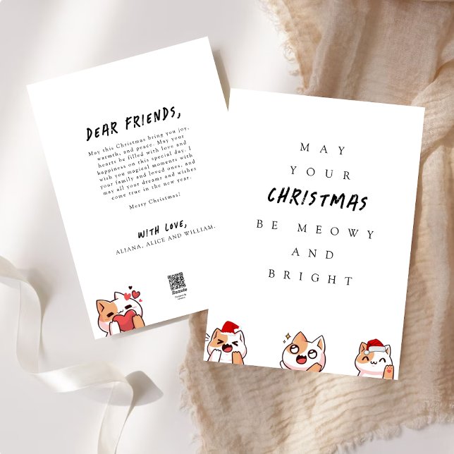 Tarjeta Festiva Navidades De Gatos Meowy Y Brillantes Y Cutos Salu (Subido por el creador)